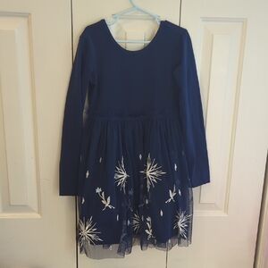 Disney Royal Blue Dress with White Embroidery